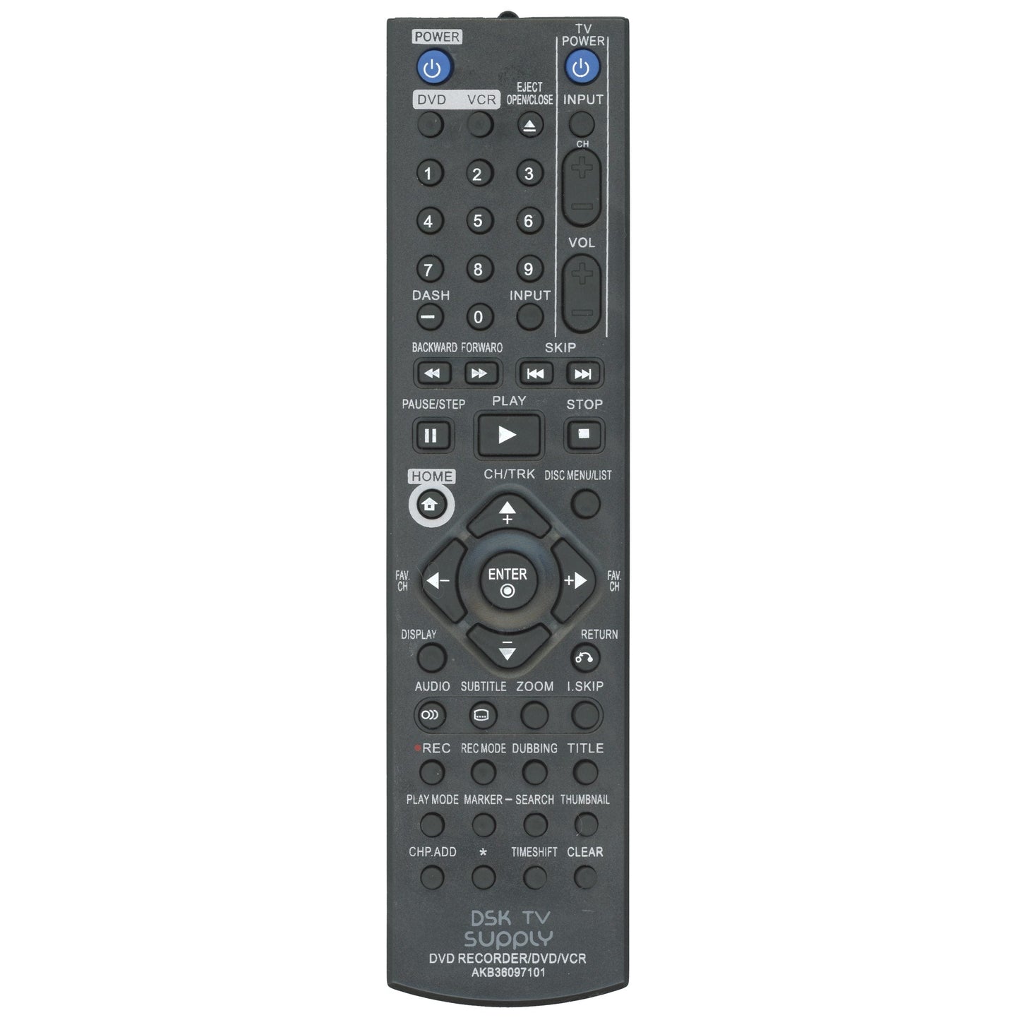 Anderic Generic AKB36097101 for LG DVD/VCR Remote Control