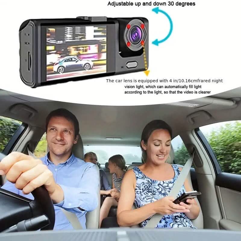 HD 1080P Car Dual Camera with IR Night Vision Loop Recording 2" IPS Screen