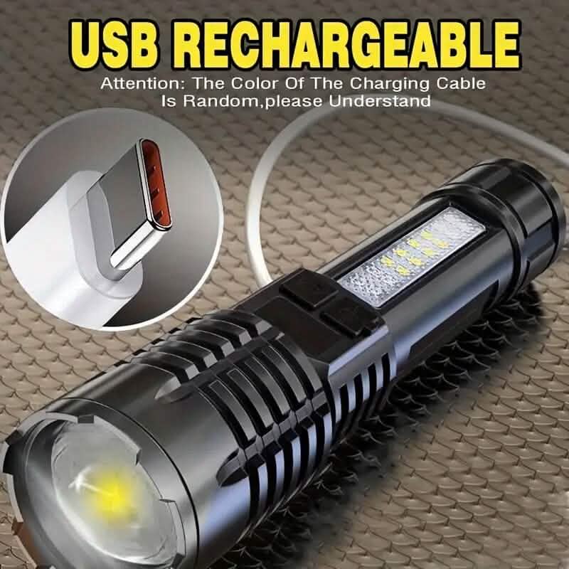 High Lumens Rechargeable LED Flashlights with Built In Battery