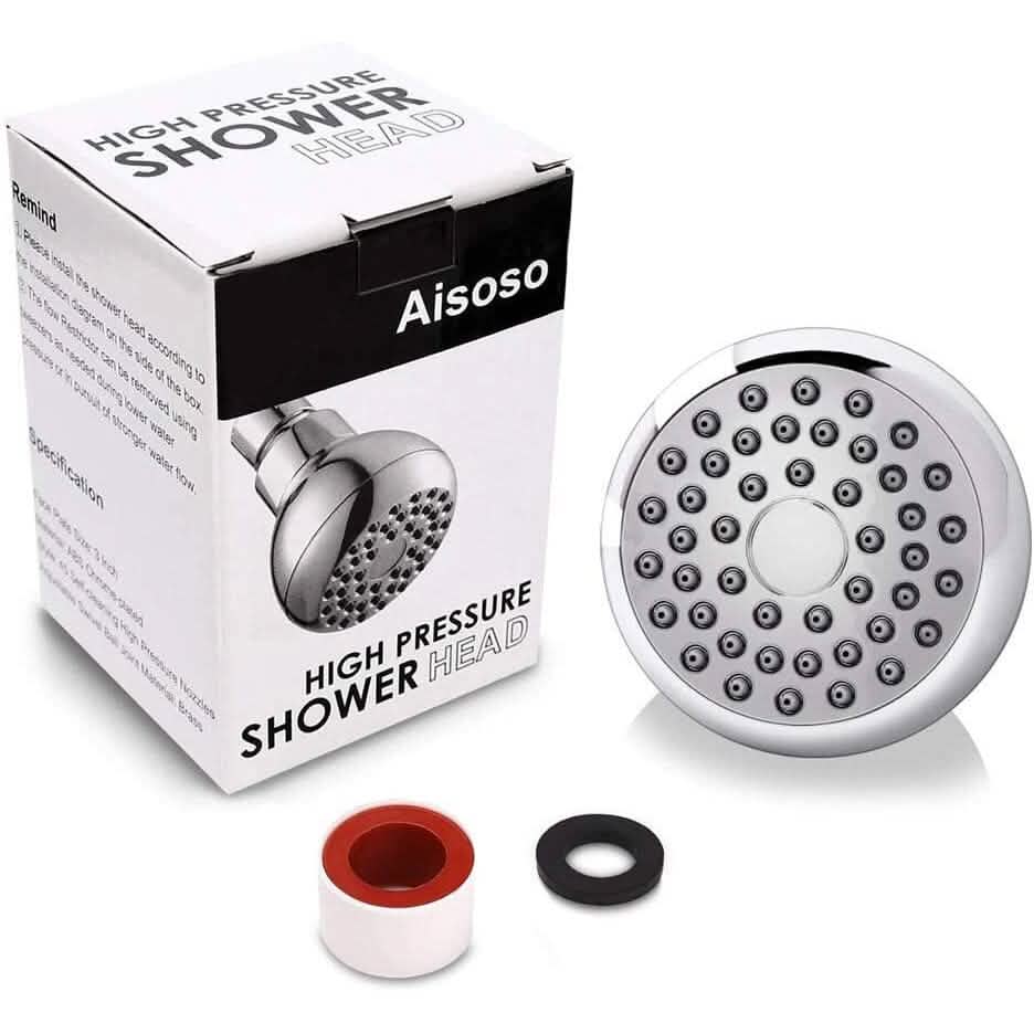 High Pressure Shower Head 3" Anti-clog Anti-leak Fixed with Adjustable Swivel Brass Ball Joint