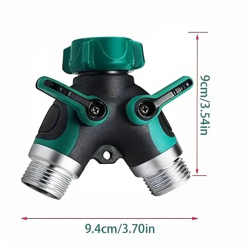 Hose Splitter 2 Way 3/4" Faucet Y Connector with Shut-off Valve