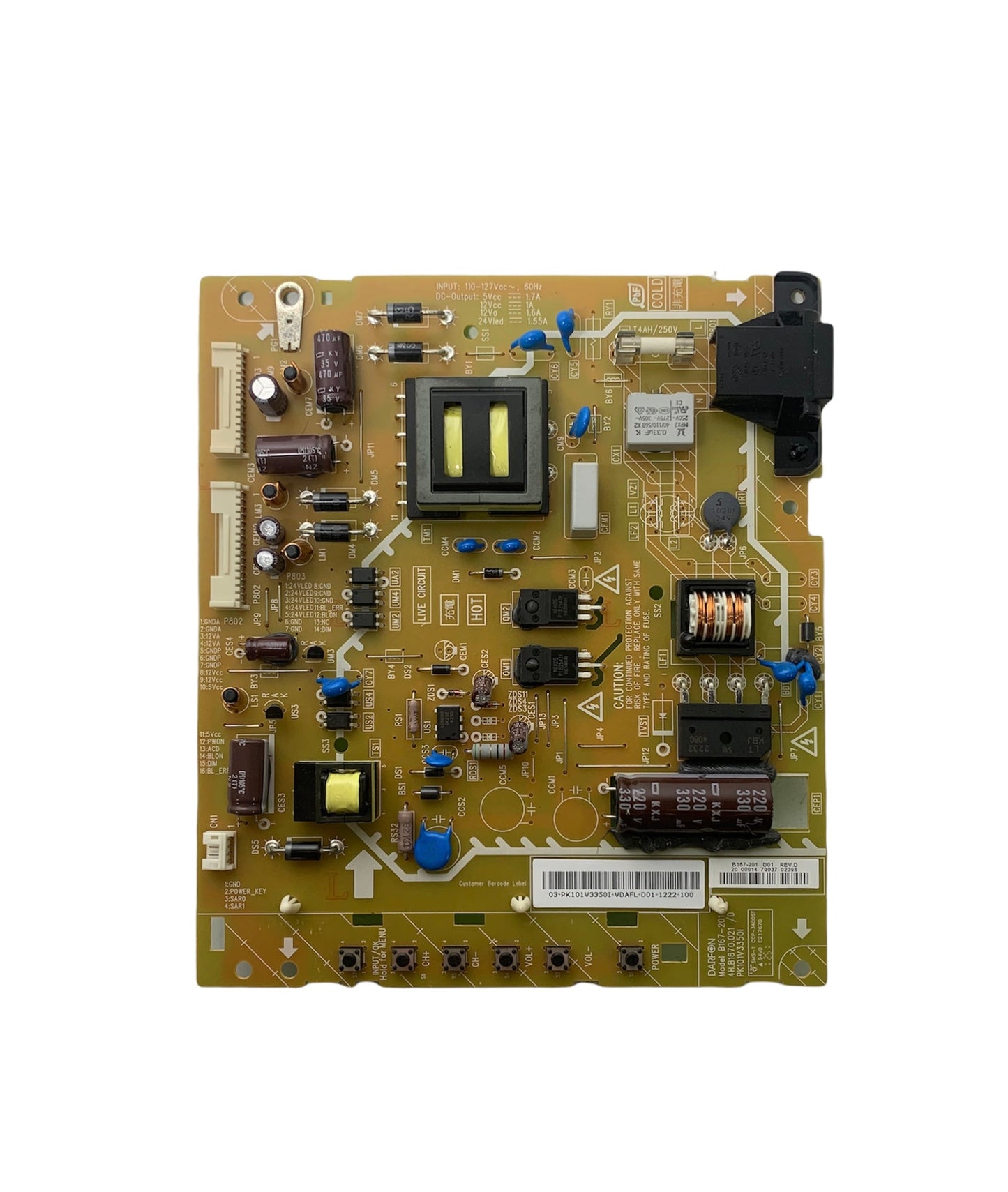 Sharp TZZ00000844A (B16-201) Power Supply / LED Board