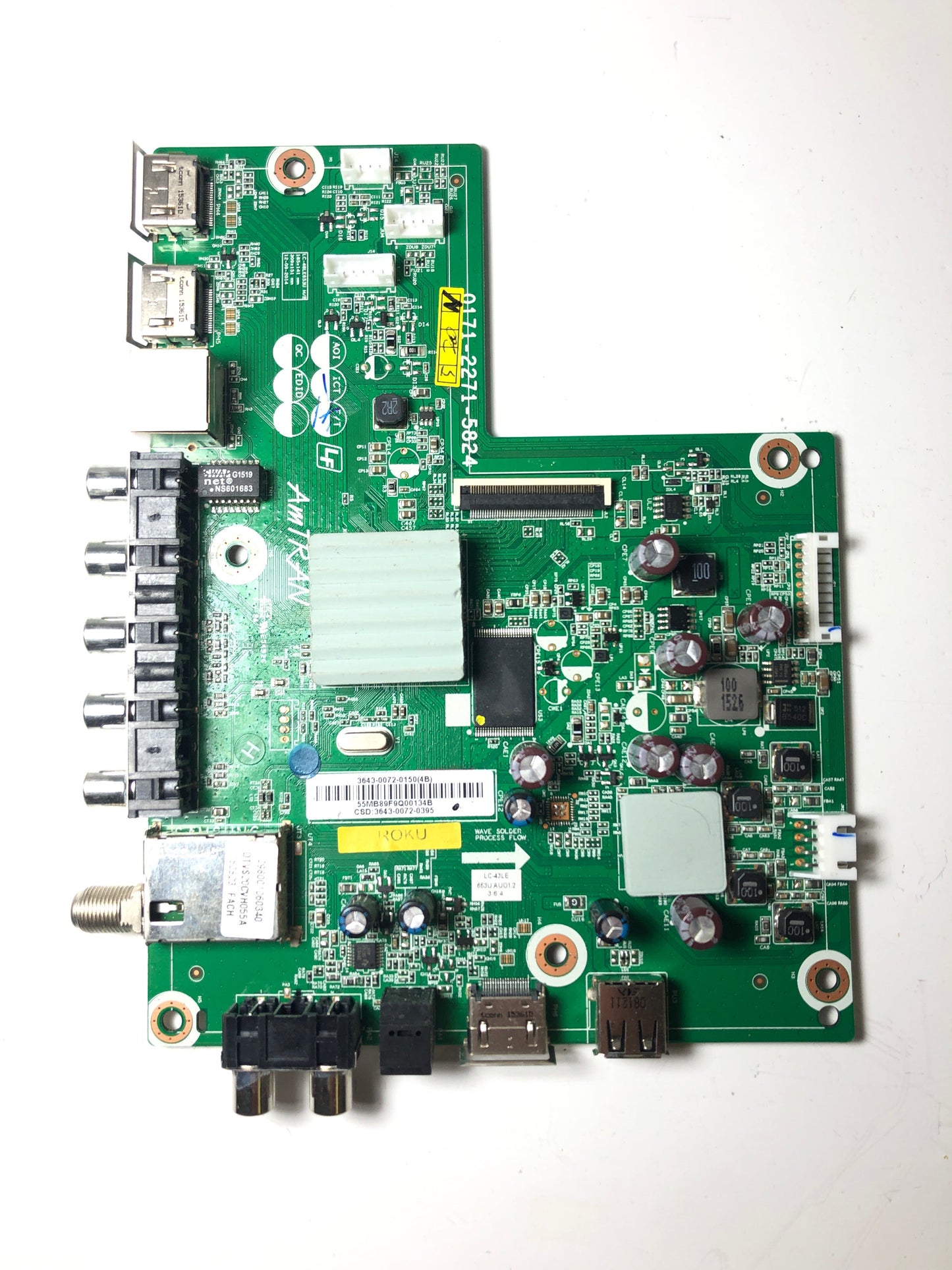 Sharp 9LE364300720395 (3643-0072-0150) Main Board for LC-43LE653U