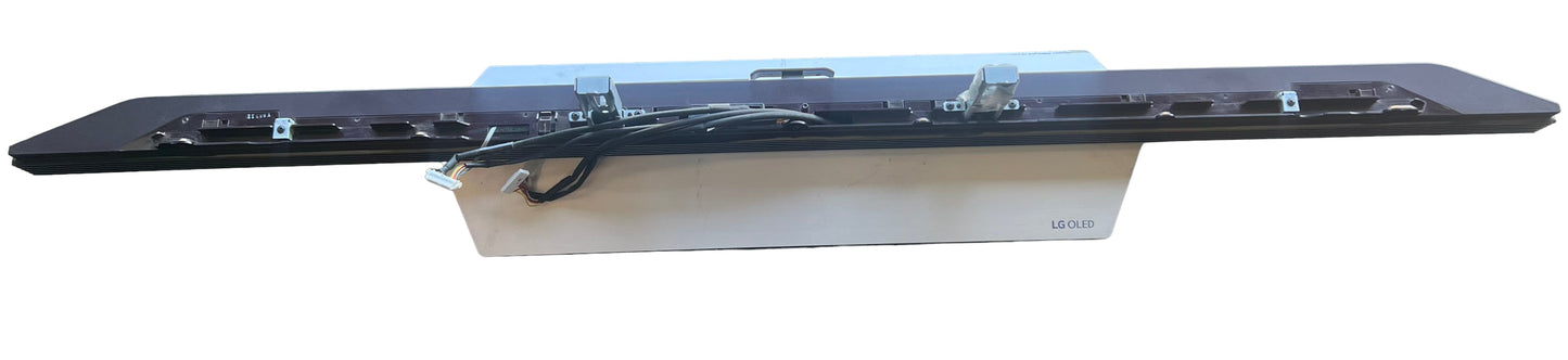 LG OLED65E7P-U TV Stand/Base with Speaker, IR Sensor, and Power Button assembly.