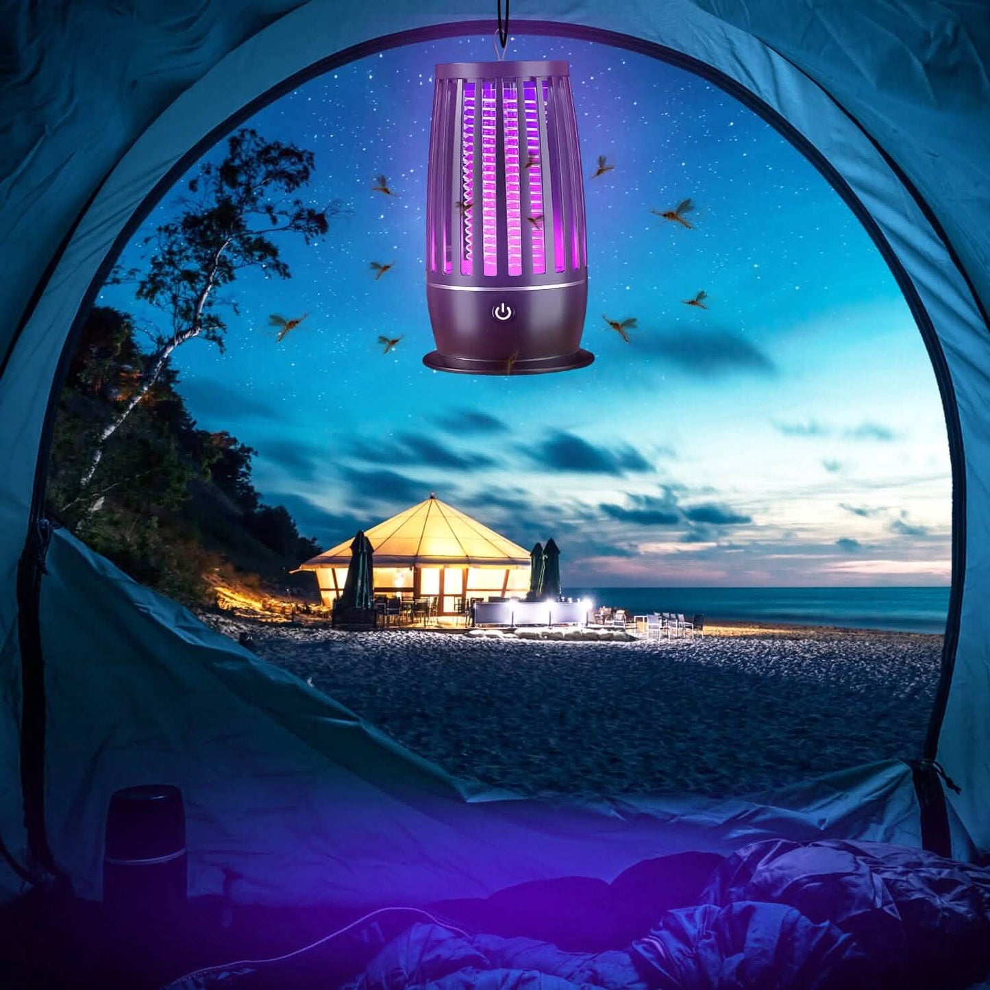 Killer Lamp Bug Zapper with Night Light Strap Mosquito Catcher