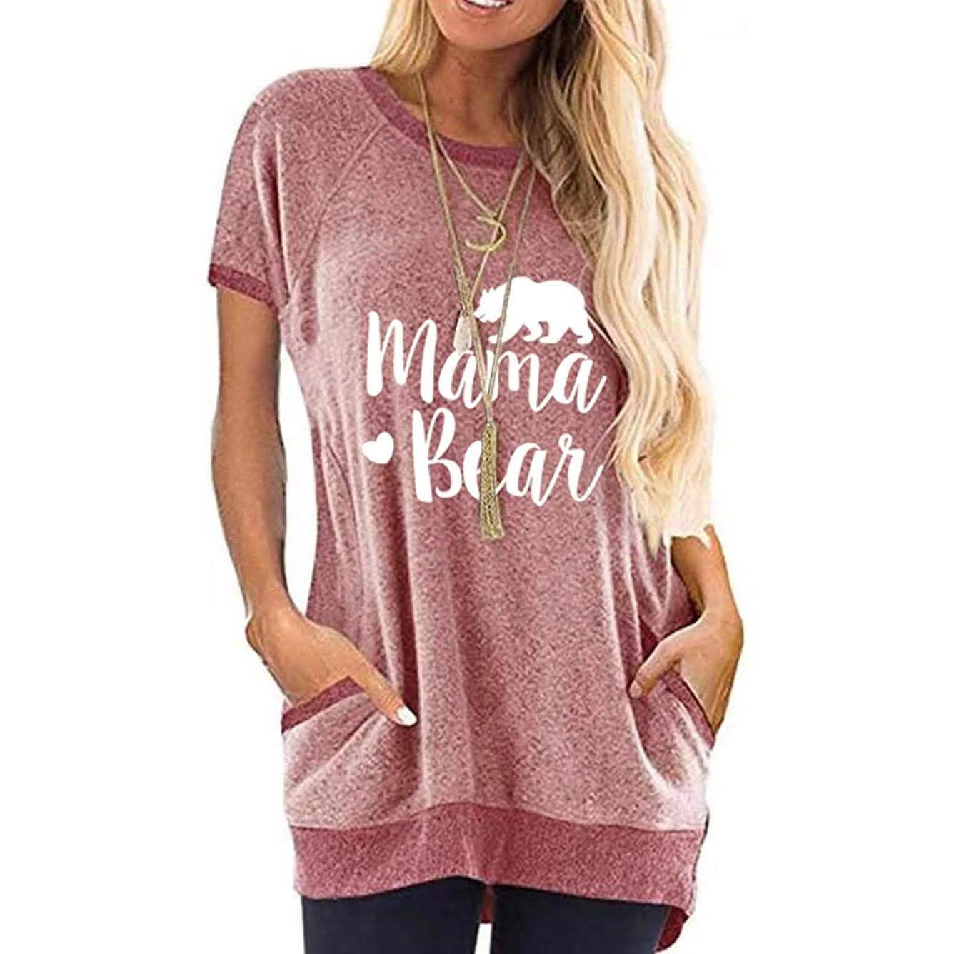 Ladies Long T Shirts Cotton Graphic Lettern Print Summer Tops