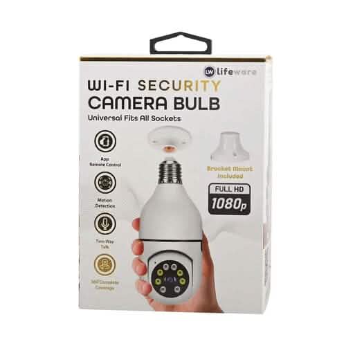 LifeWare Wireless 360-Degree Light Bulb Security Camera