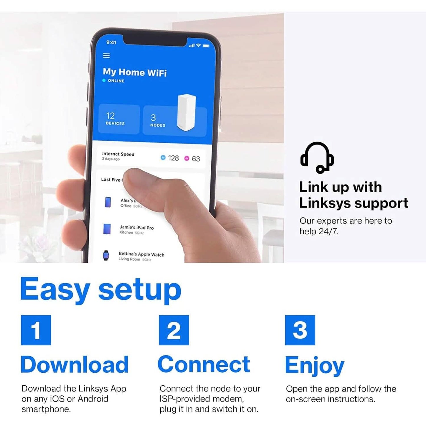 Linksys Atlas Pro 6 WiFi Router - AX5400 WiFi 6 Router - Dual-Band Mesh WiFi System (Refurbished)