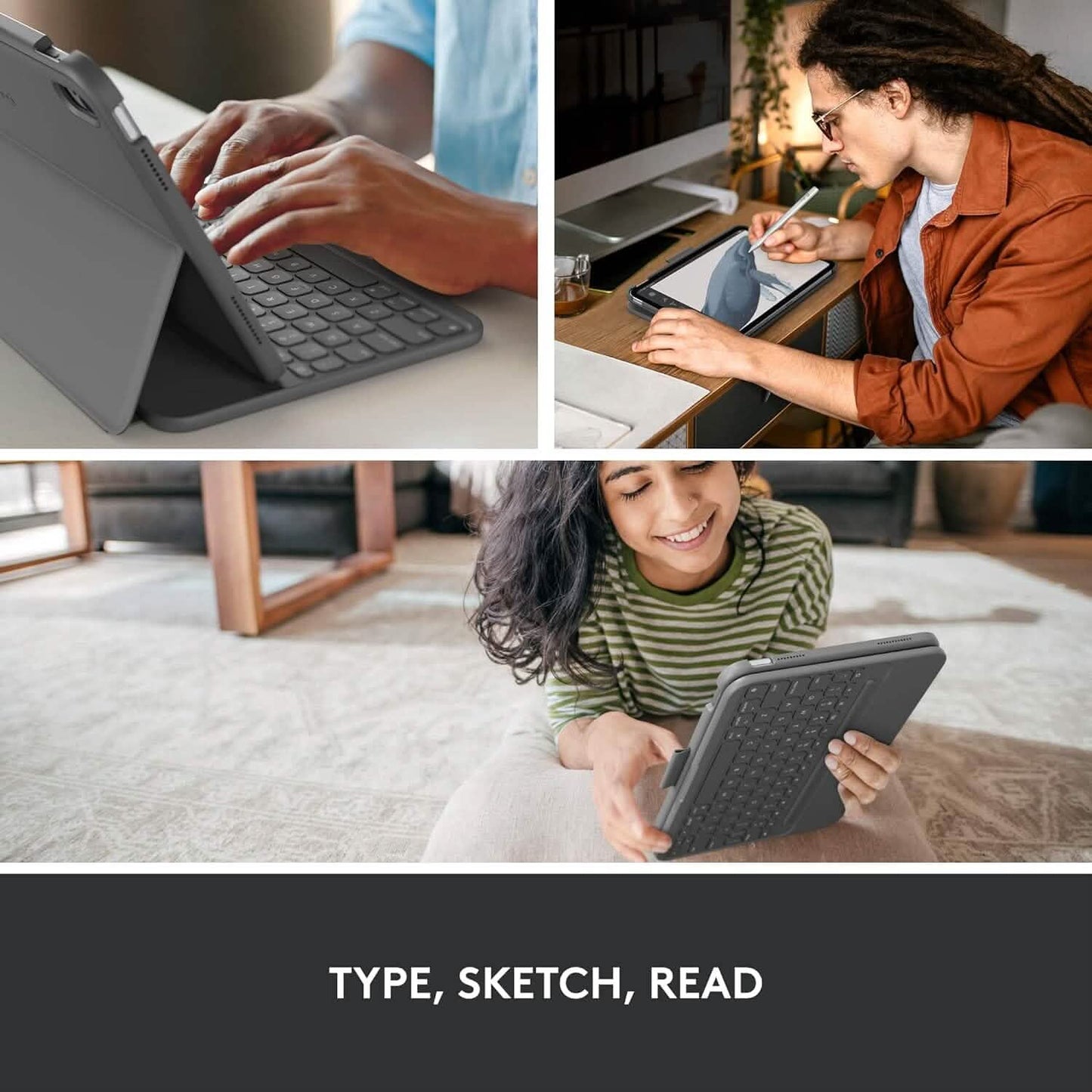 Logitech Slim Folio Bluetooth Keyboard Case for iPad (10th Generation) with Integrated Wireless Keyboard (Refurbished)