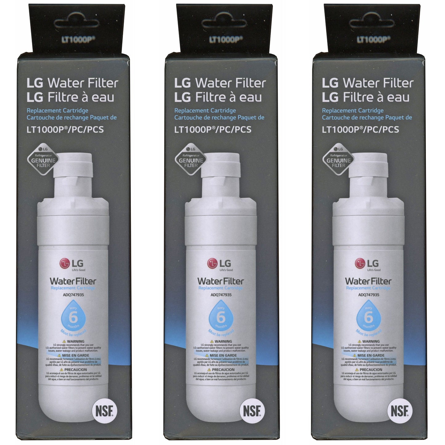 LG 3-pack LT1000P Replacement Water Filters - ADQ75795105