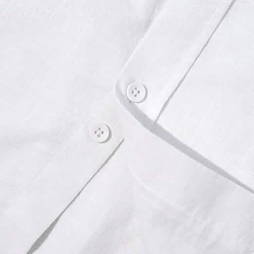 Mens Button Down Short Sleeve Linen Shirts