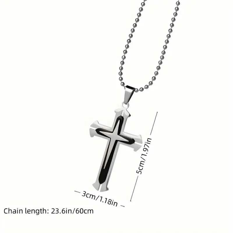 Men's Fashion Cross Dominance Guardian Multi Layer Necklace