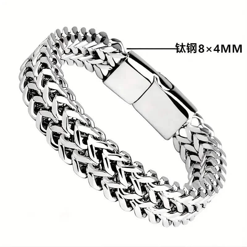 Men's Stainless Steel Braided Bracelet with Magnetic Clasp