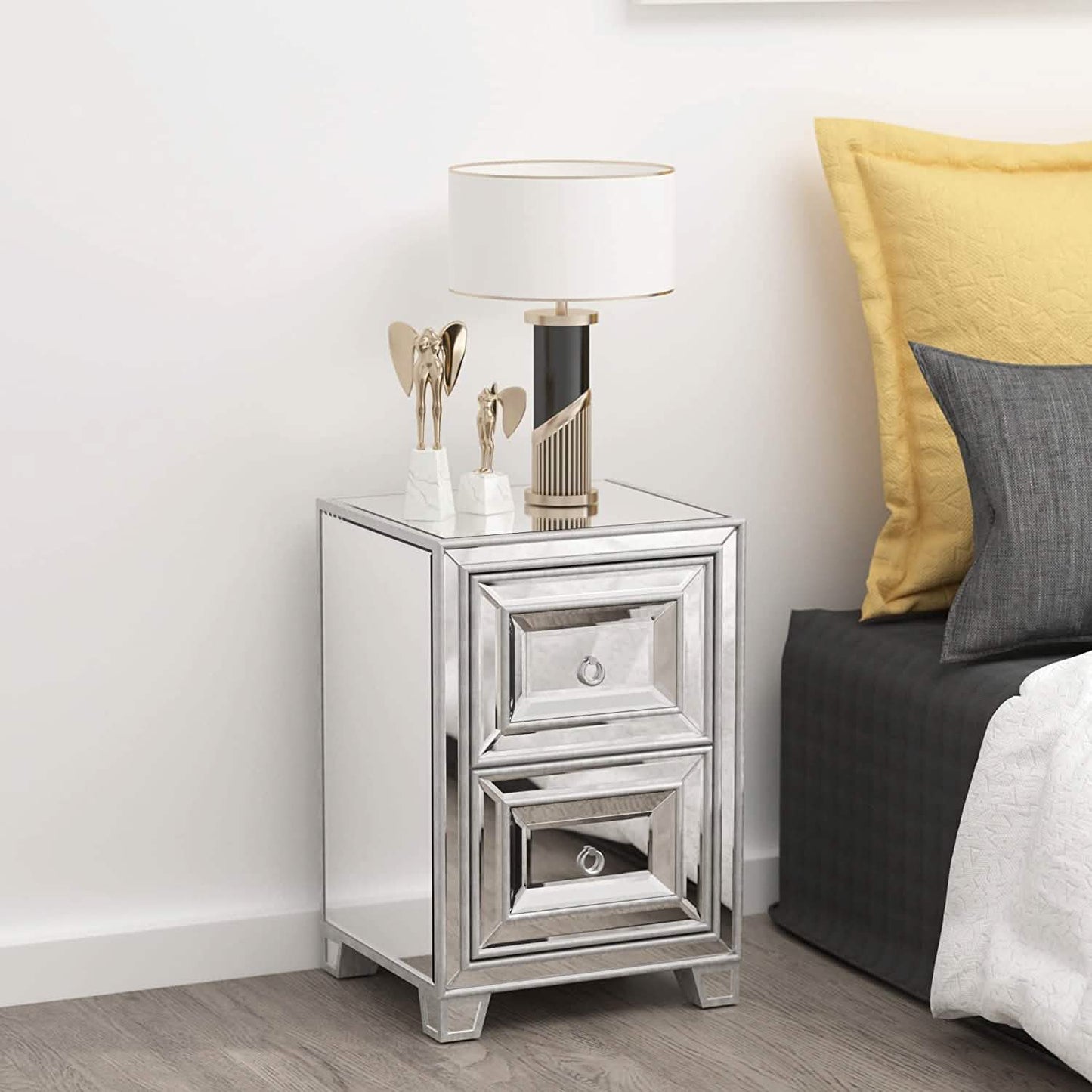 Mirrored Accent Bedside Coffee Table