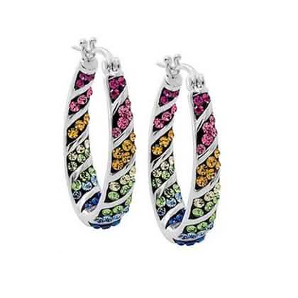 Multi-Color Graduated Crystal Inside Out Hoops