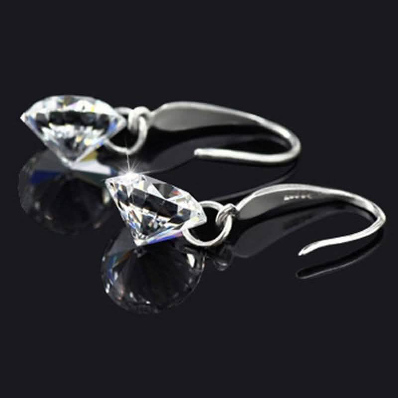 Naked Drill Swarovski Crystal Hook Earrings