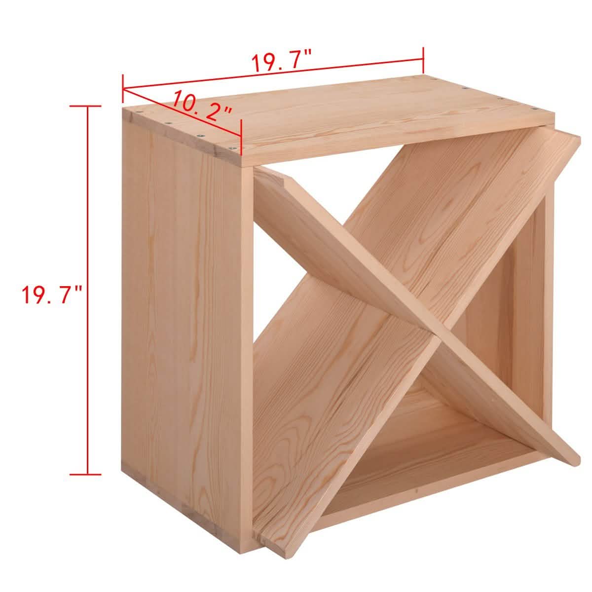 NuFazes 24 Bottles Holder Wine Rack Solid Wood Stackable Storage Cube Tabletop Champagne