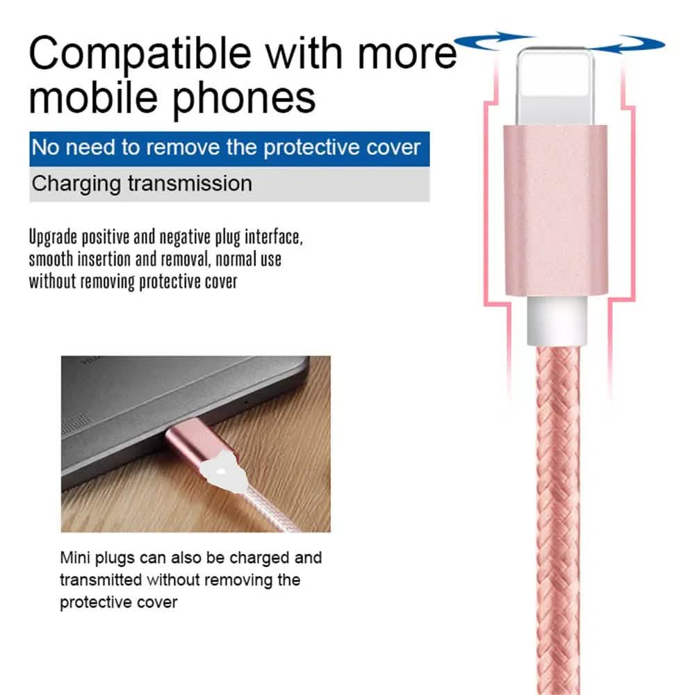 PBG XL 10Ft. Lightning Cable's Nylon Woven Protection