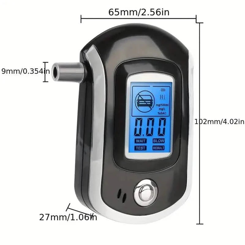 Police-Grade Breathalyzer with LCD Display - AT6000 Alcohol Tester