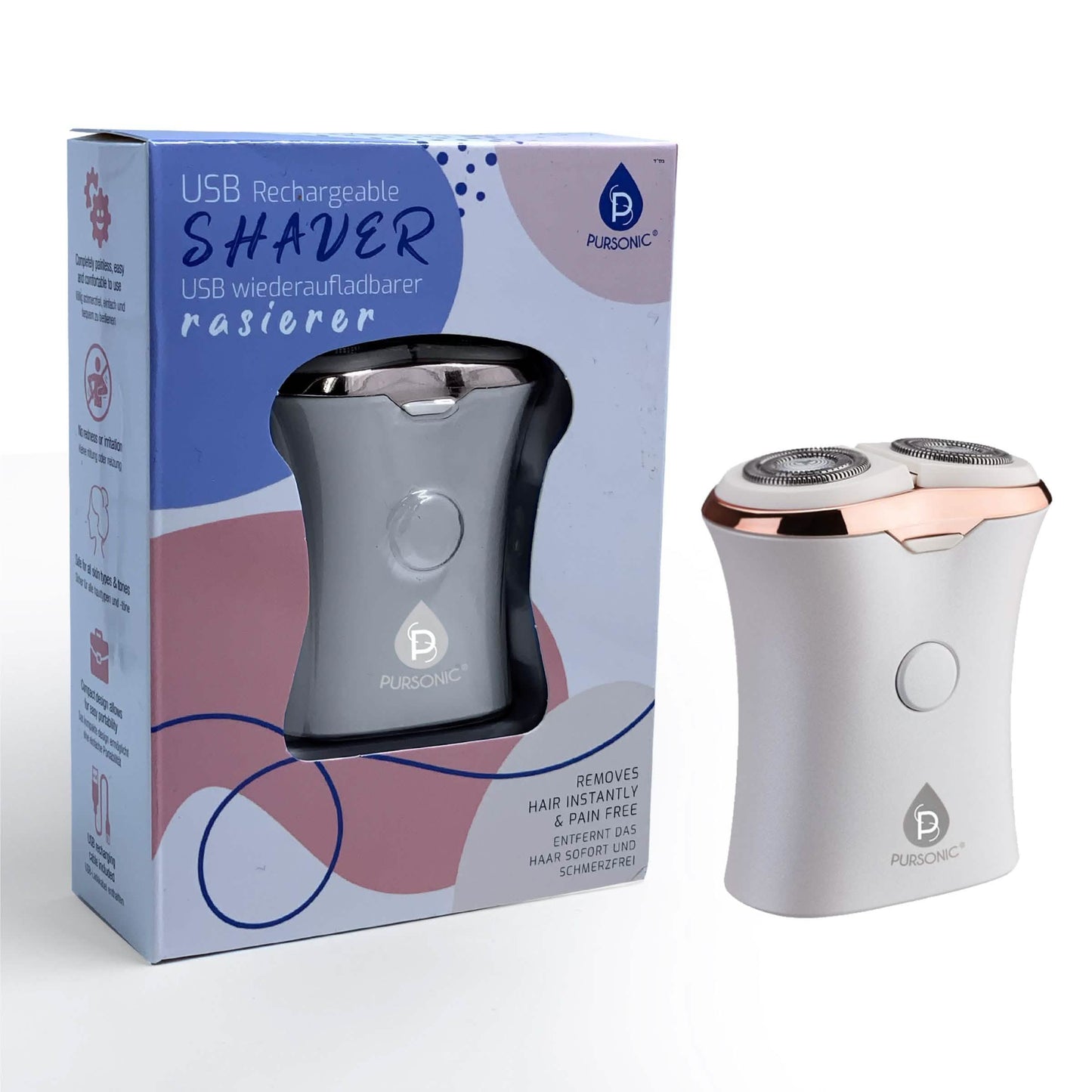 Pursonic Ladies' USB Rechargeable Shaver