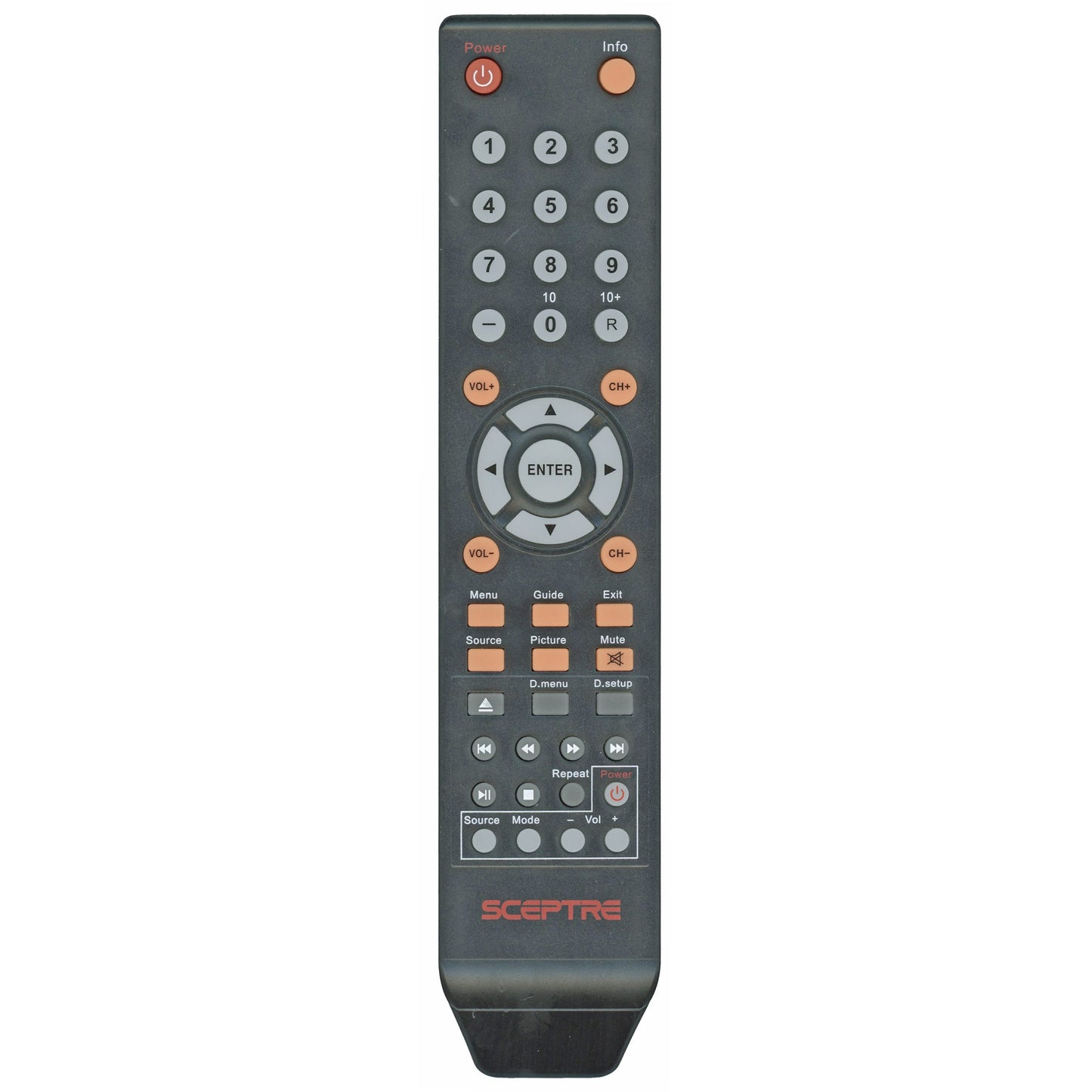Sceptre E246BVrem TV/DVD Remote Control