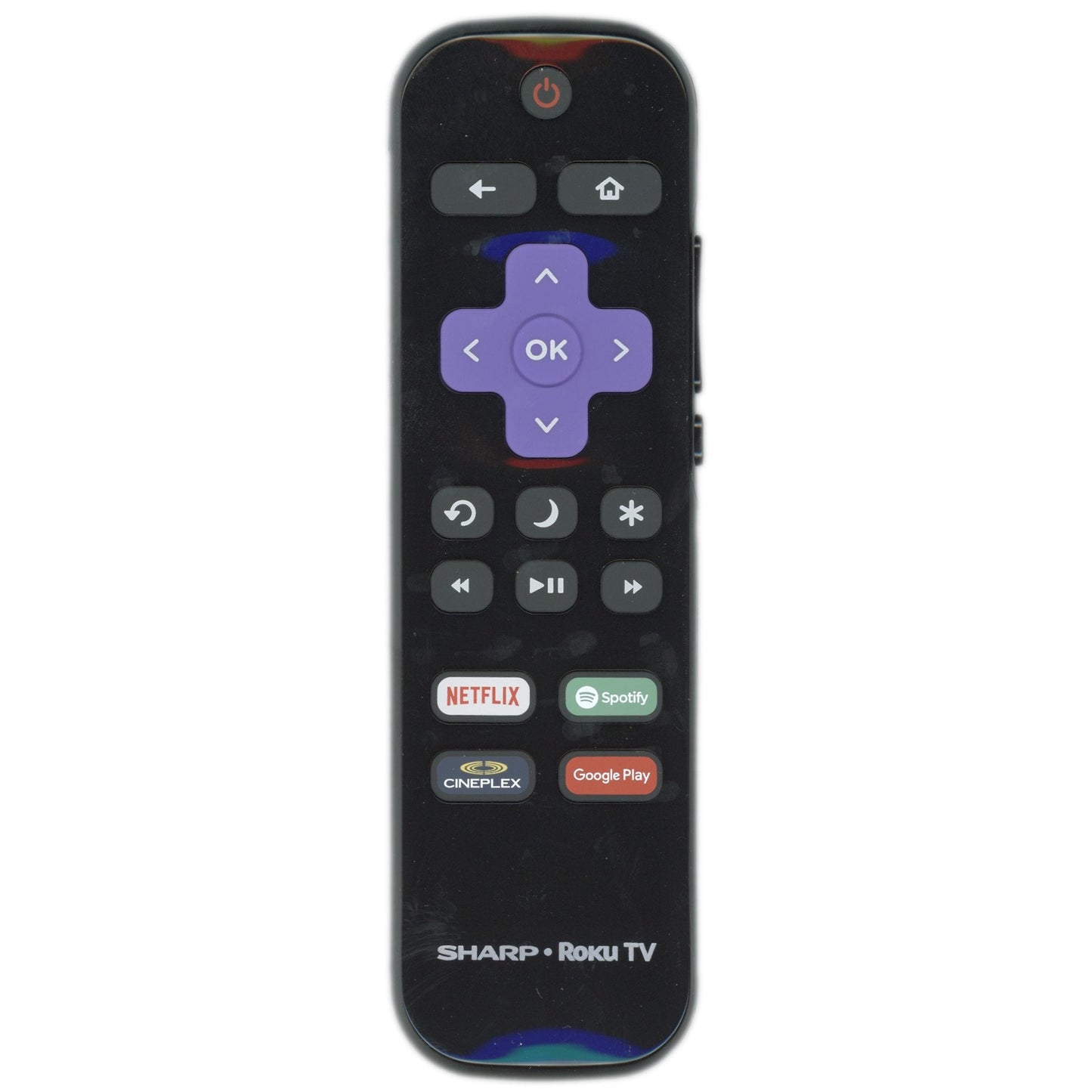 Sharp LC-RCRUDCA-18 Roku TV Remote Control | Canada | 2018 | Netflix | Spotify | CinePlex | Google Play - LCRCRUDCA18