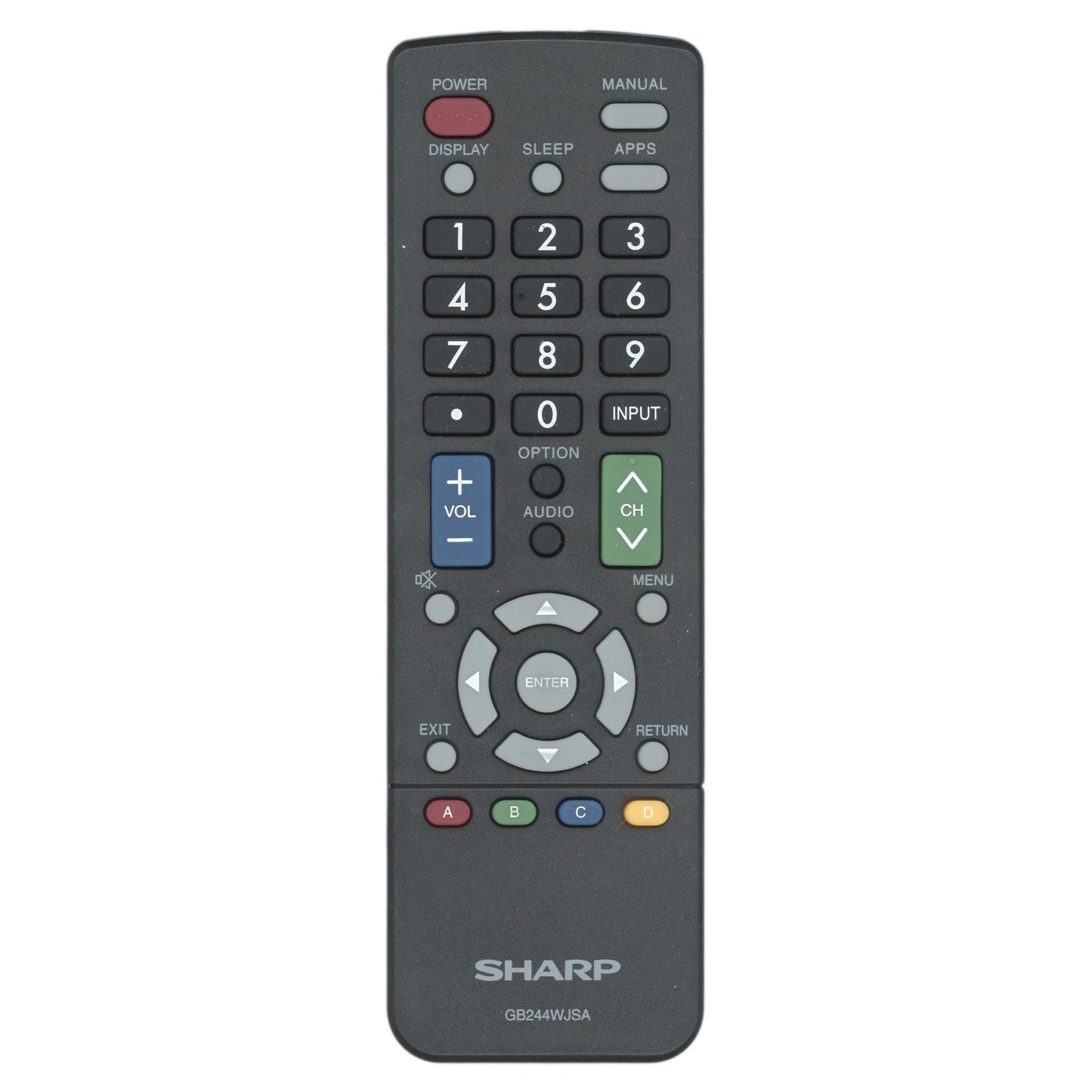 Sharp GB244WJSA AQUOS TV Remote Control - RRMCGB244WJSA