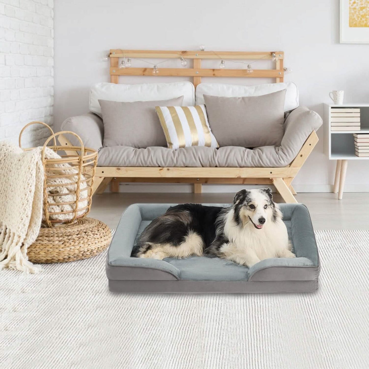 Soft Warm Plush Puppy Cozy Nest Sofa Non-Slip Bed Cushion Mat