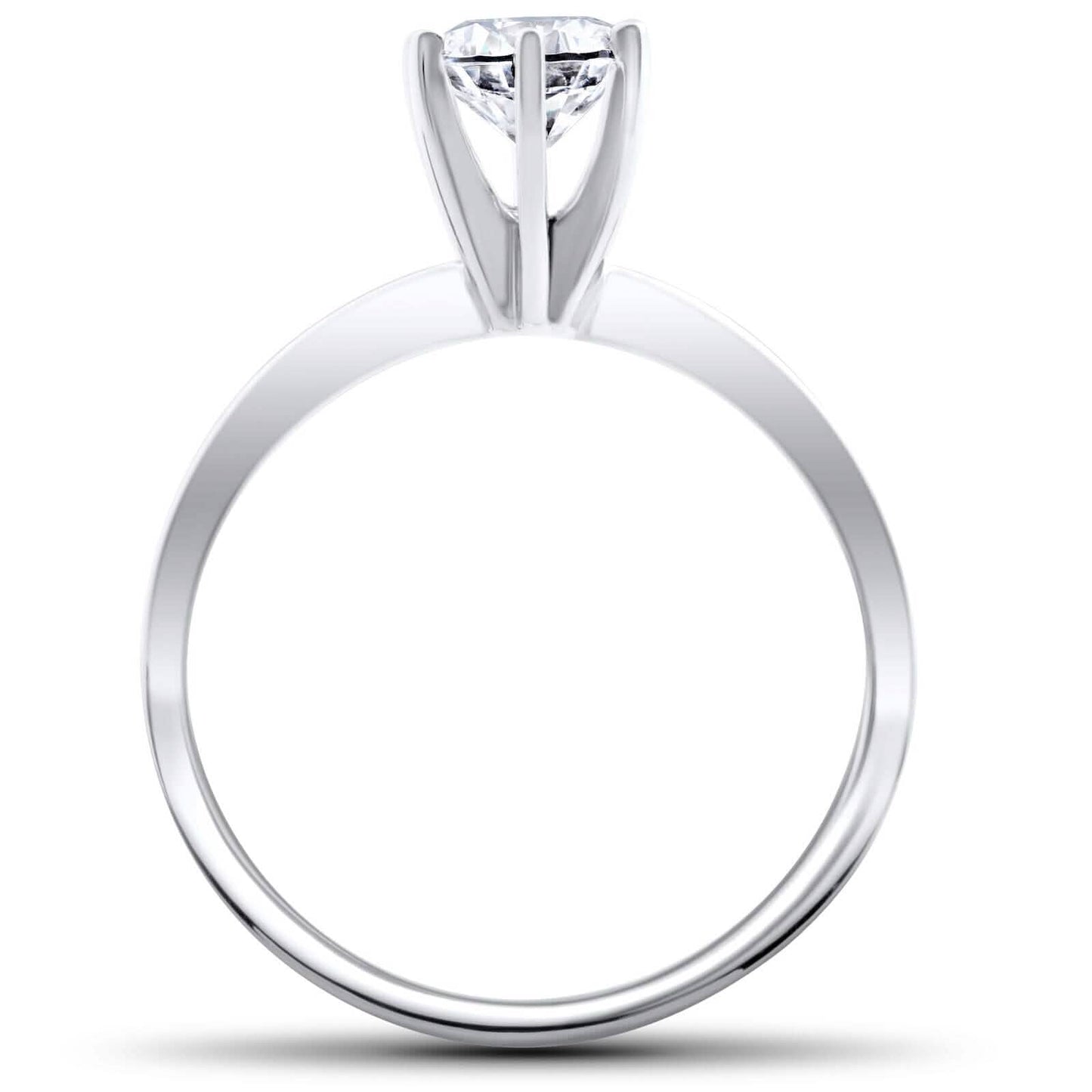 Solitaire Diamond Engagement Ring 1/4ct 14k White Gold Round Brilliant Cut