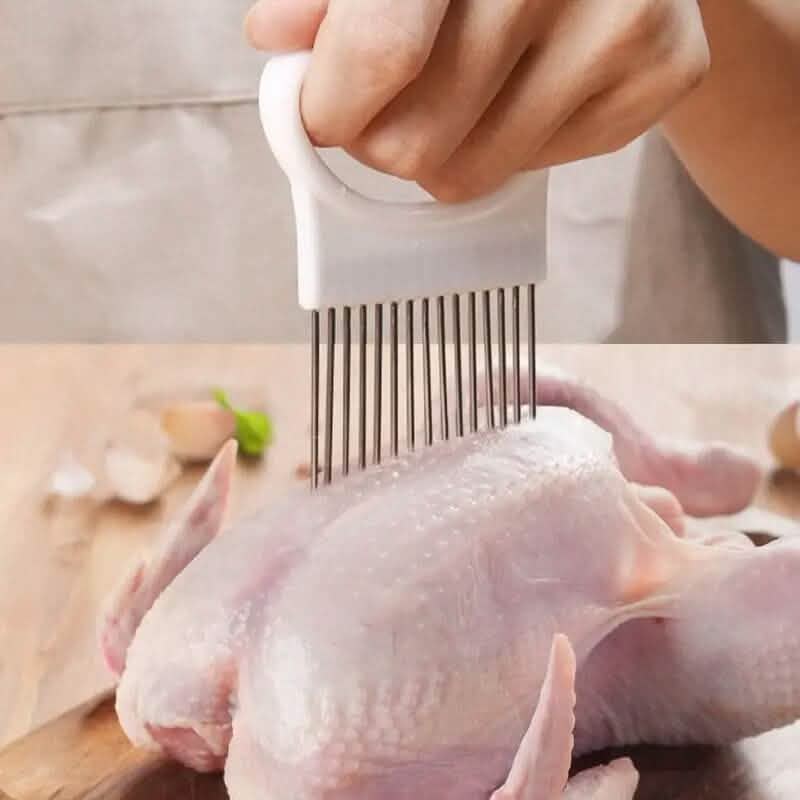 Stainless Steel Onion Needle Fork Vegetable Fruit Slicer