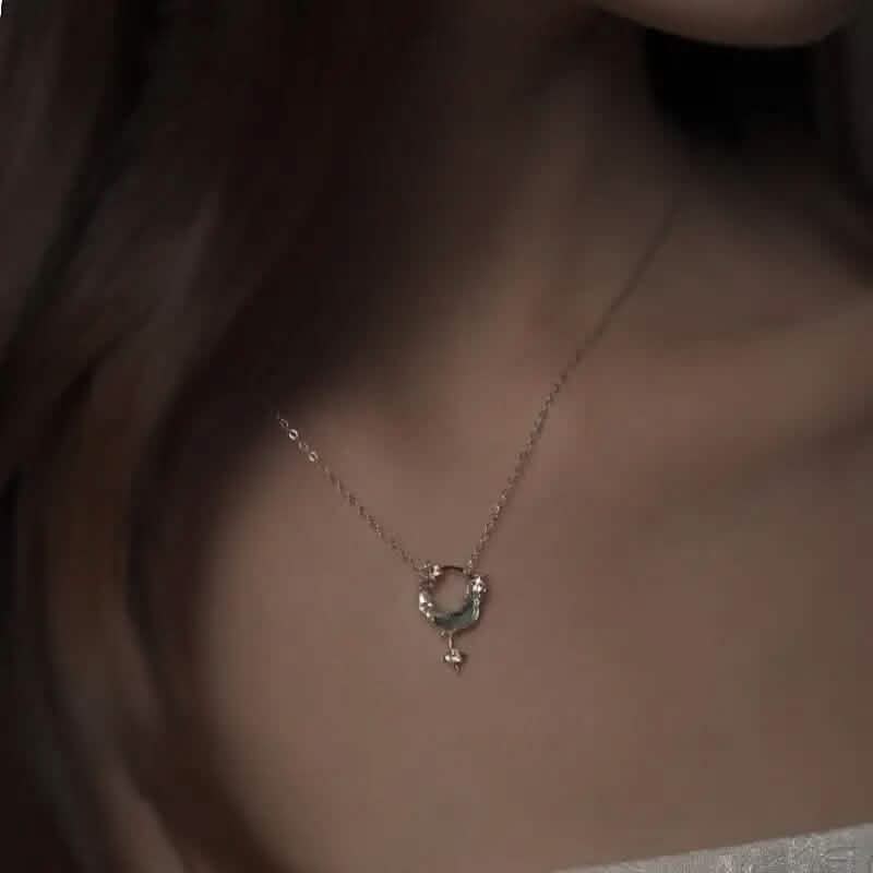 Stunning Moon and Star Birthstone Pendant Necklace