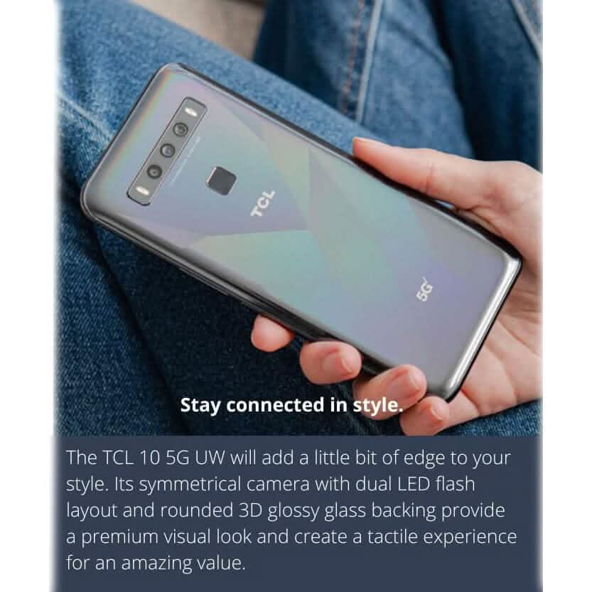 TCL 10 5G UW 128GB Smartphone Gray Verizon (Refurbished)