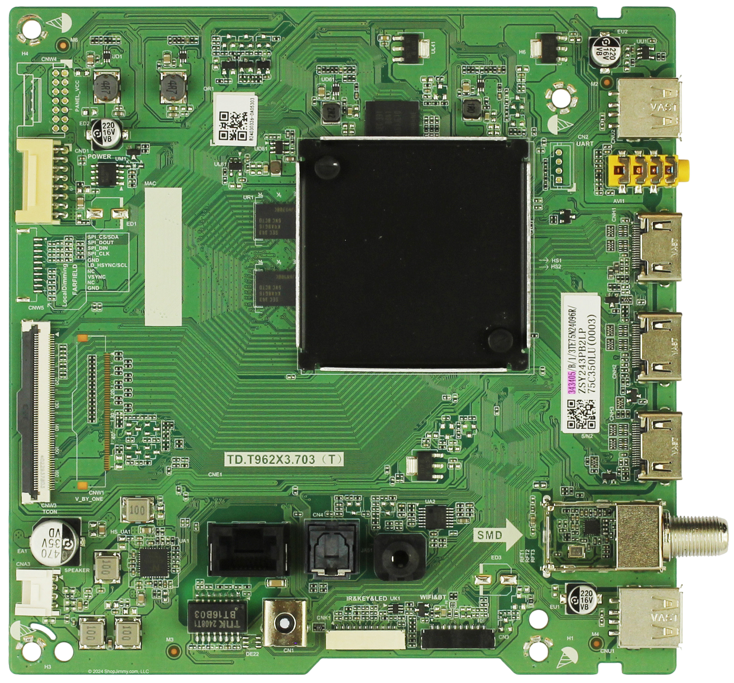 343405 Toshiba Main Board, TD.T962X3.703, 75C350LU