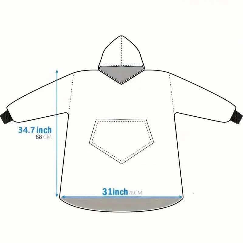 Ultra-Soft Sherpa Fleece Hoodie Blanket - Cozy Oversized Wearable Snuggle Sweatshirt
