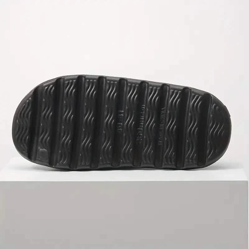 Unisex Soft Slippers, Comfortable Indoor/Outdoor Slide Sandals, Non-slip Textured Design Footwear
