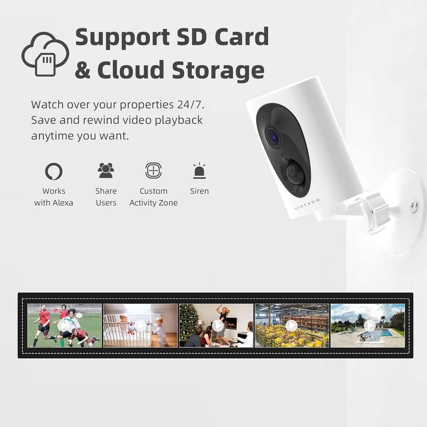 VIRTAVO Security Cameras Wireless (Refurbished)