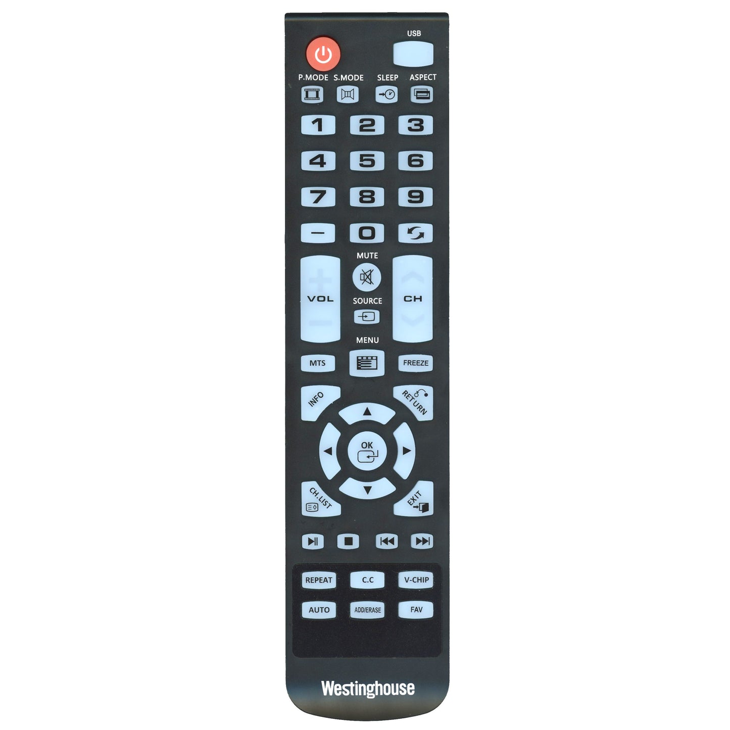 Westinghouse WD32HKB1001 TV Remote Control