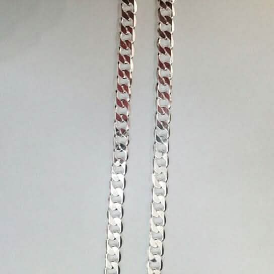 White Unisex Cuban Link Chain 24"