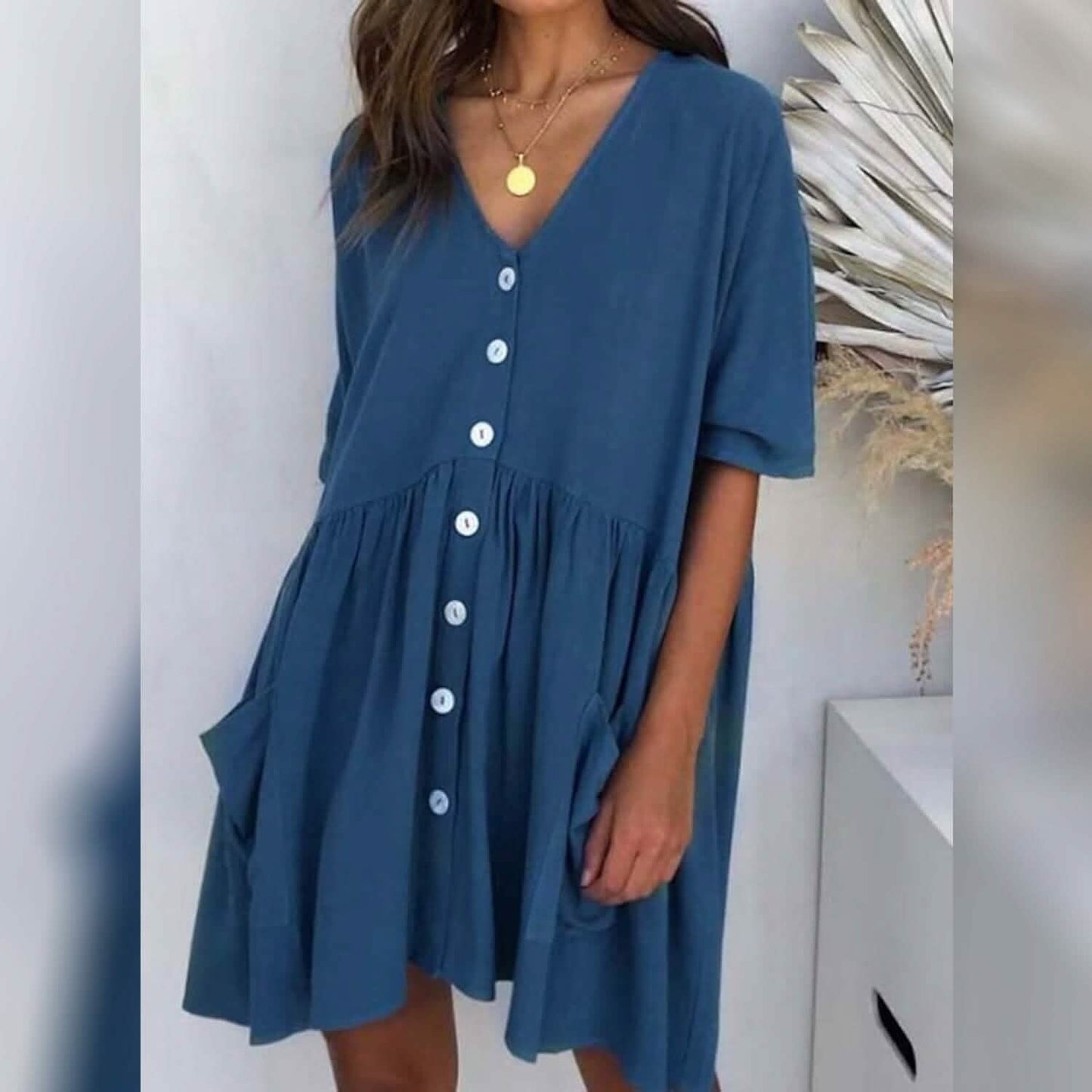 Women's Casual Ruched Loose Fit Dress