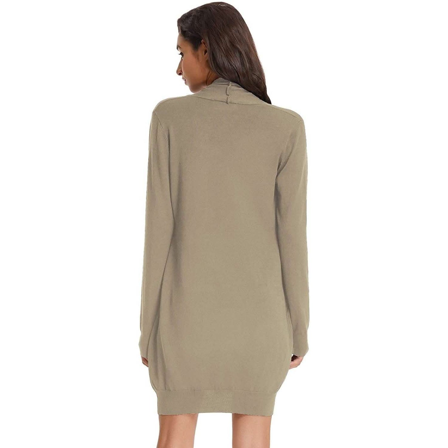 Women's Essential Solid Open Front Long Knited Cardigan Sweater