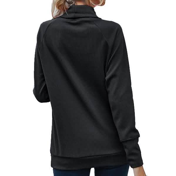 Women's High Collar Long Sleeve Lace Loose Pullover Top Hoodie