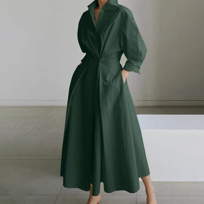 Women's Long Linen Dress Shirt