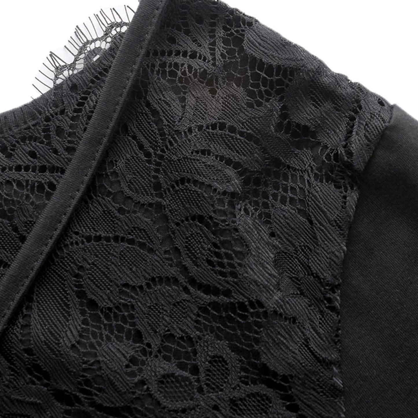 Women's Short Sleeve Back Lace Top Blouse
