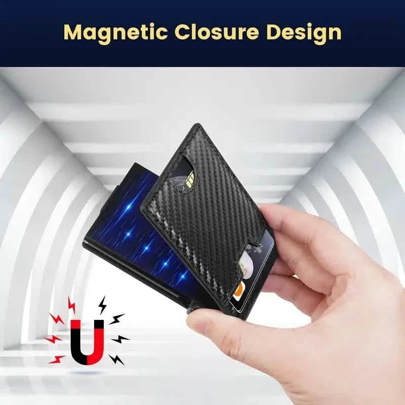 Minimalist Carbon Fiber Wallet for Men – Slim Bifold with Money Clip & RFID Protection