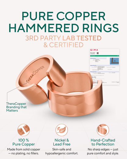 Pure Copper Rings – Hammered (10mm)