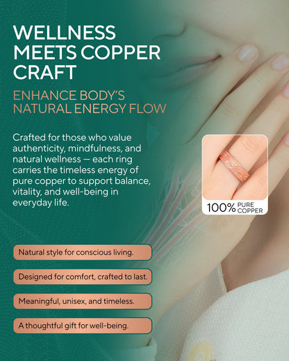 Pure Copper Rings Set – Floral (6mm)