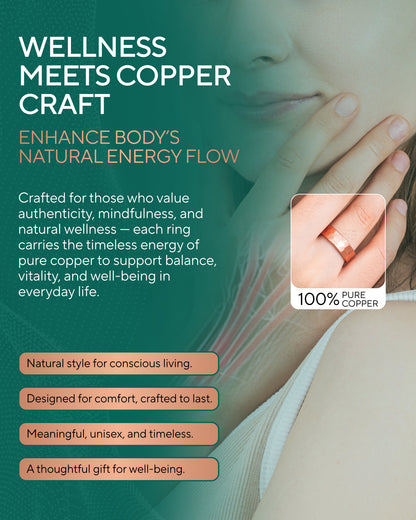 Pure Copper Rings – Hammered (6mm)