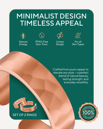 Pure Copper Rings – Hammered (6mm)