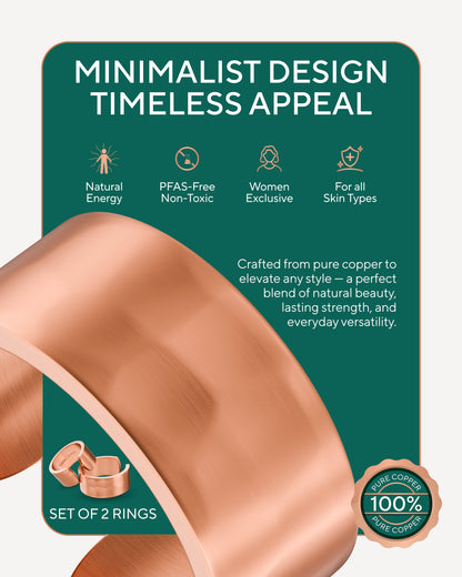 Pure Copper Rings – Hammered (10mm)