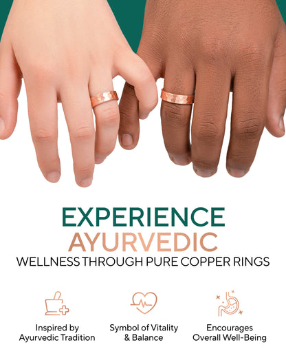 Pure Copper Rings – Hammered (6mm)